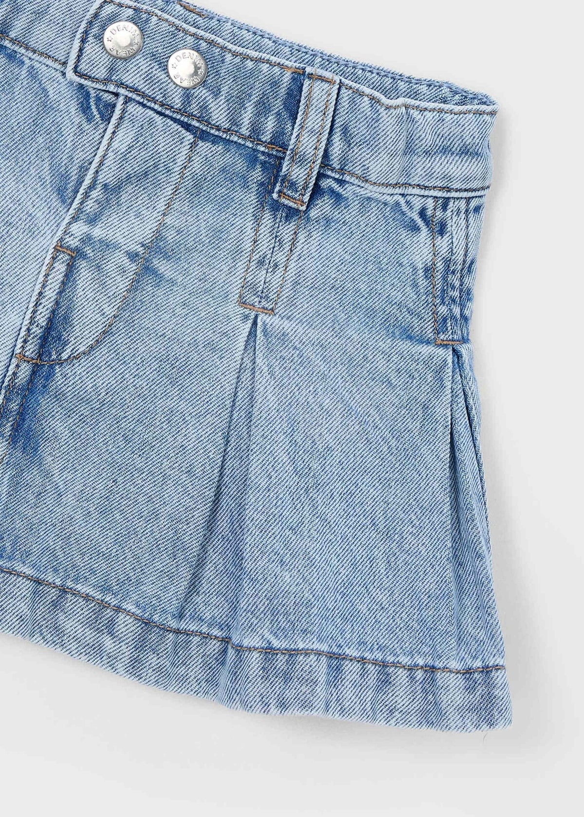 Gonna jeans con pieghe bambina