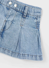 Gonna jeans con pieghe bambina