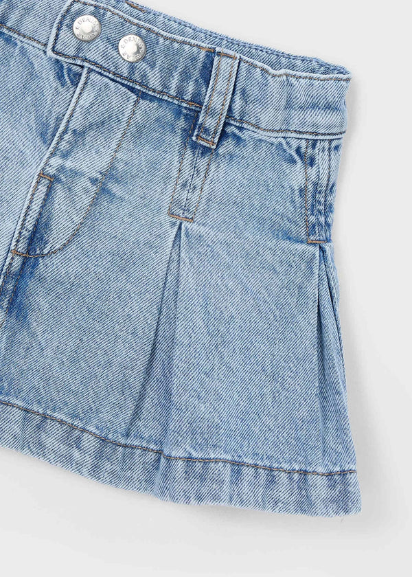 Gonna jeans con pieghe bambina