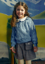 Gonna pantalone quadri bambina - Cannella