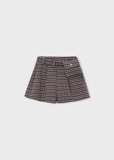 Gonna pantalone quadri bambina - Cannella