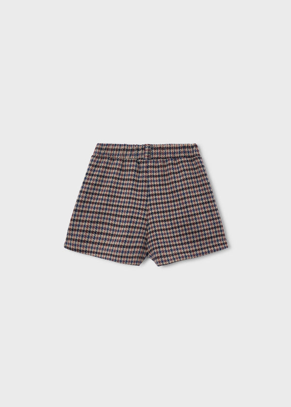 Gonna pantalone quadri bambina - Cannella
