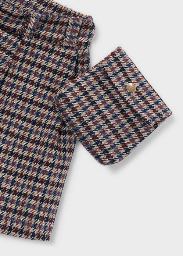 Gonna pantalone quadri bambina - Cannella