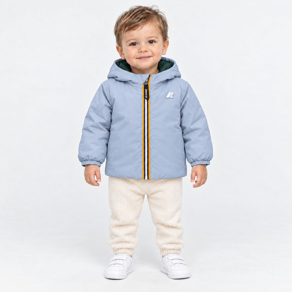 Giubbotto Jack Warm Double per neonato - Celeste/Verde scuro