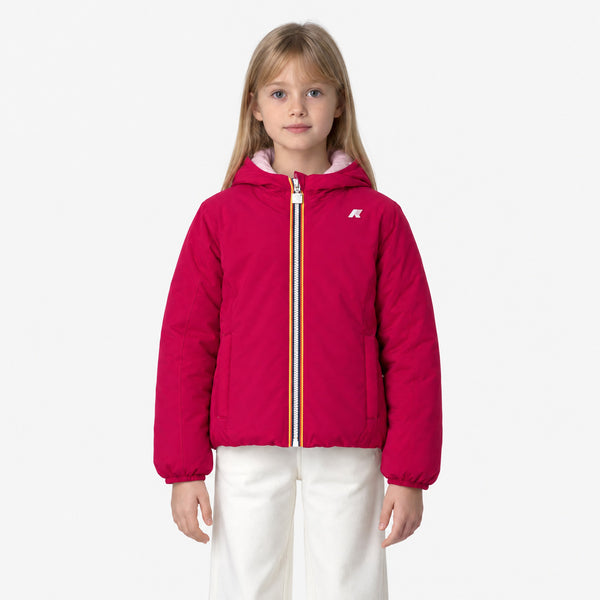Giubbotto Lily Warm Double reversibile per bambina - Fucsia