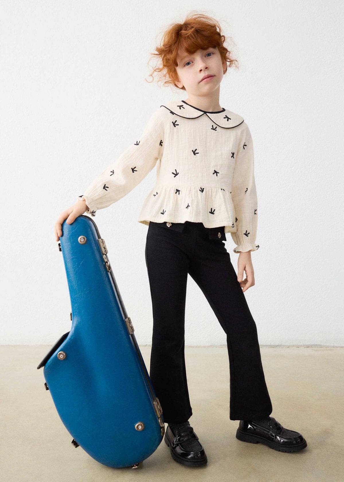 Leggings a zampa bambina - Nero