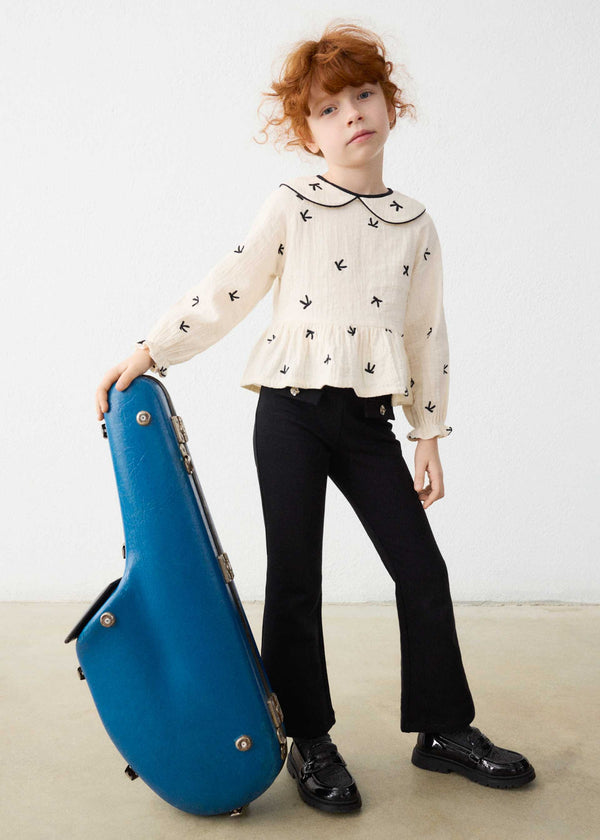 Leggings a zampa bambina - Nero