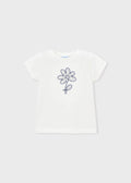 Maglietta basic fiore bambina