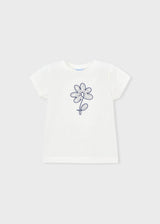 Maglietta basic fiore bambina