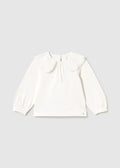 Maglietta collo bimba - Panna