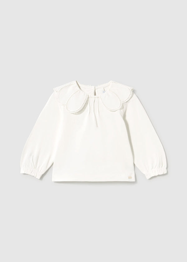Maglietta collo bimba - Panna