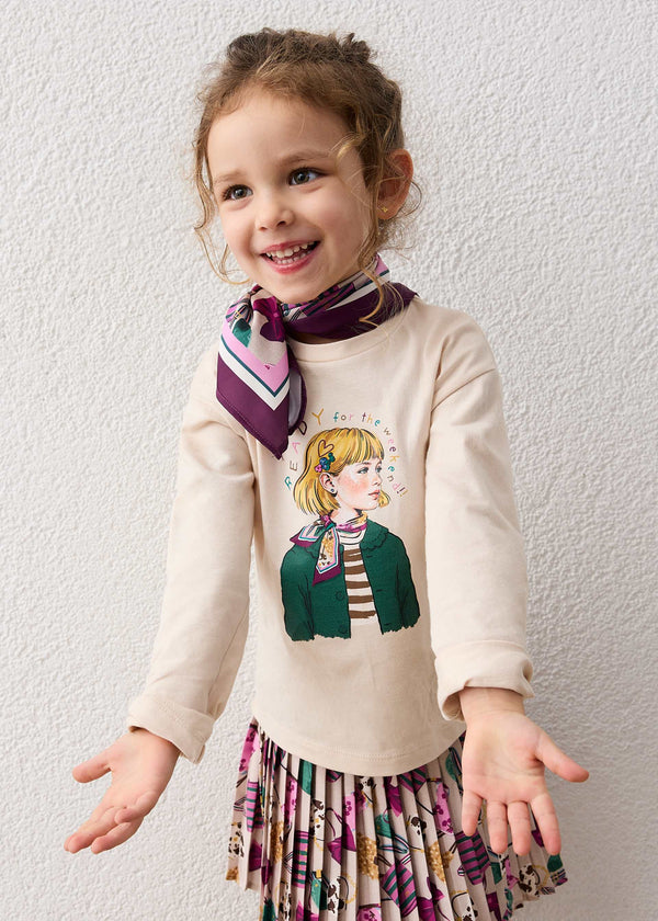 Maglietta con foulard bambina - Tofu