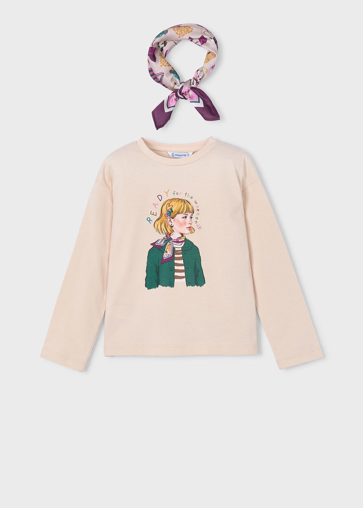 Maglietta con foulard bambina - Tofu