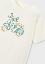 Maglietta con moto ricamata bambino