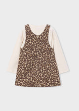 Maglietta con salopette bambina - Castagna