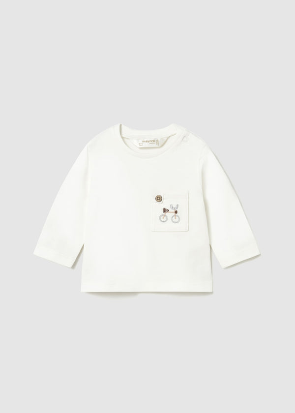 Maglietta manica lunga neonato - Ecru
