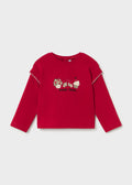 Maglietta ricamata bimba - Rosso