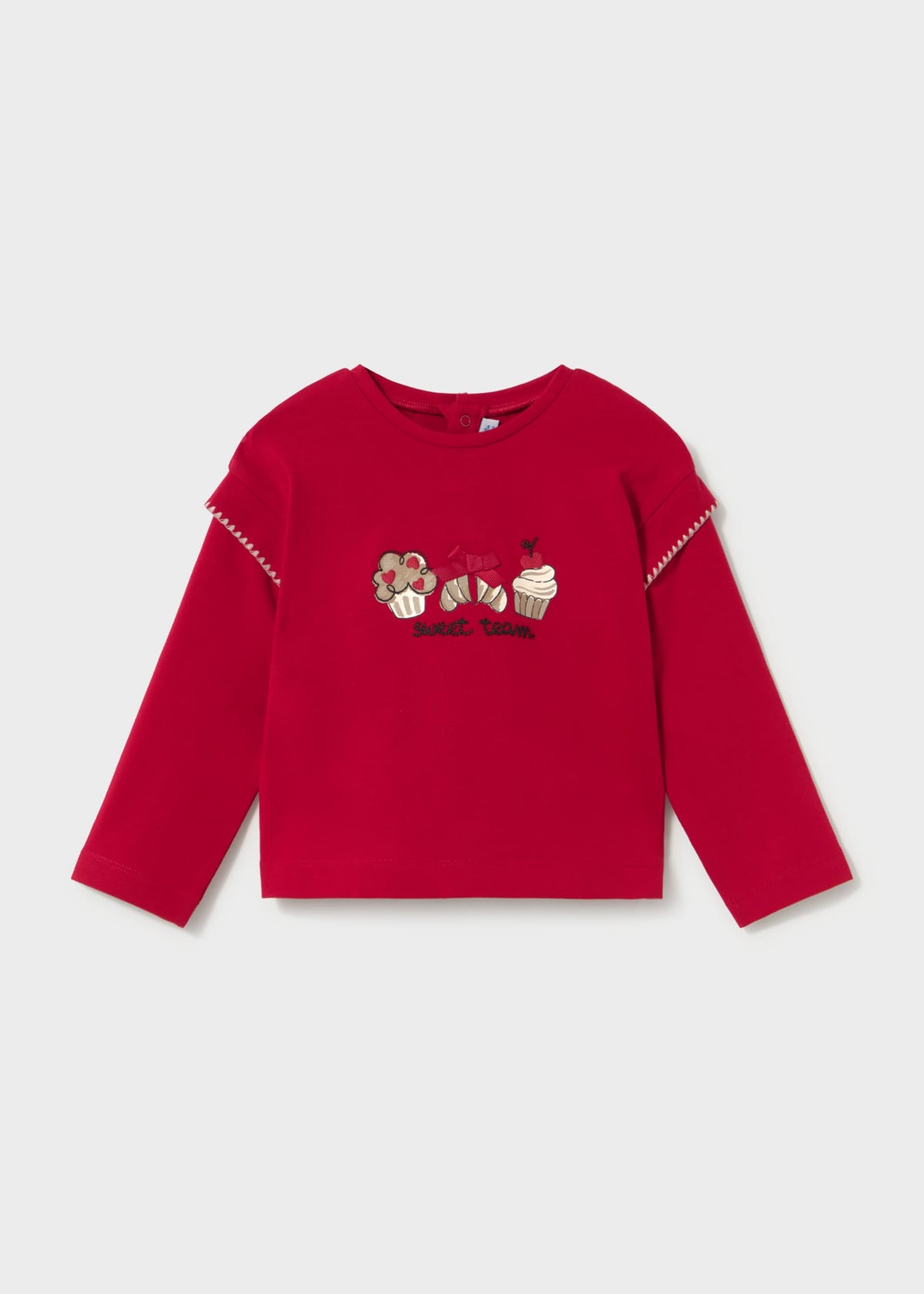 Maglietta ricamata bimba - Rosso