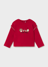 Maglietta ricamata bimba - Rosso