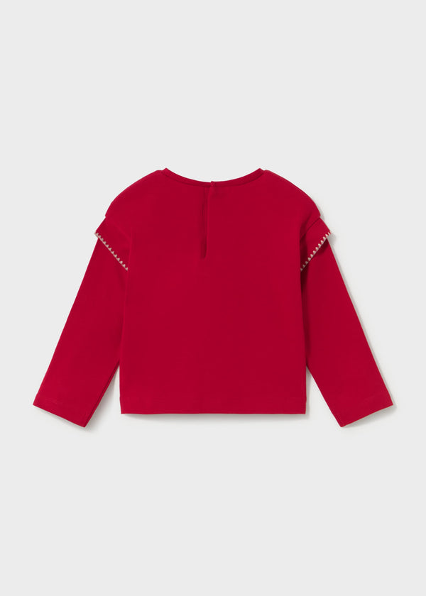Maglietta ricamata bimba - Rosso