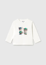 Maglietta serigrafia bimbo - Panna