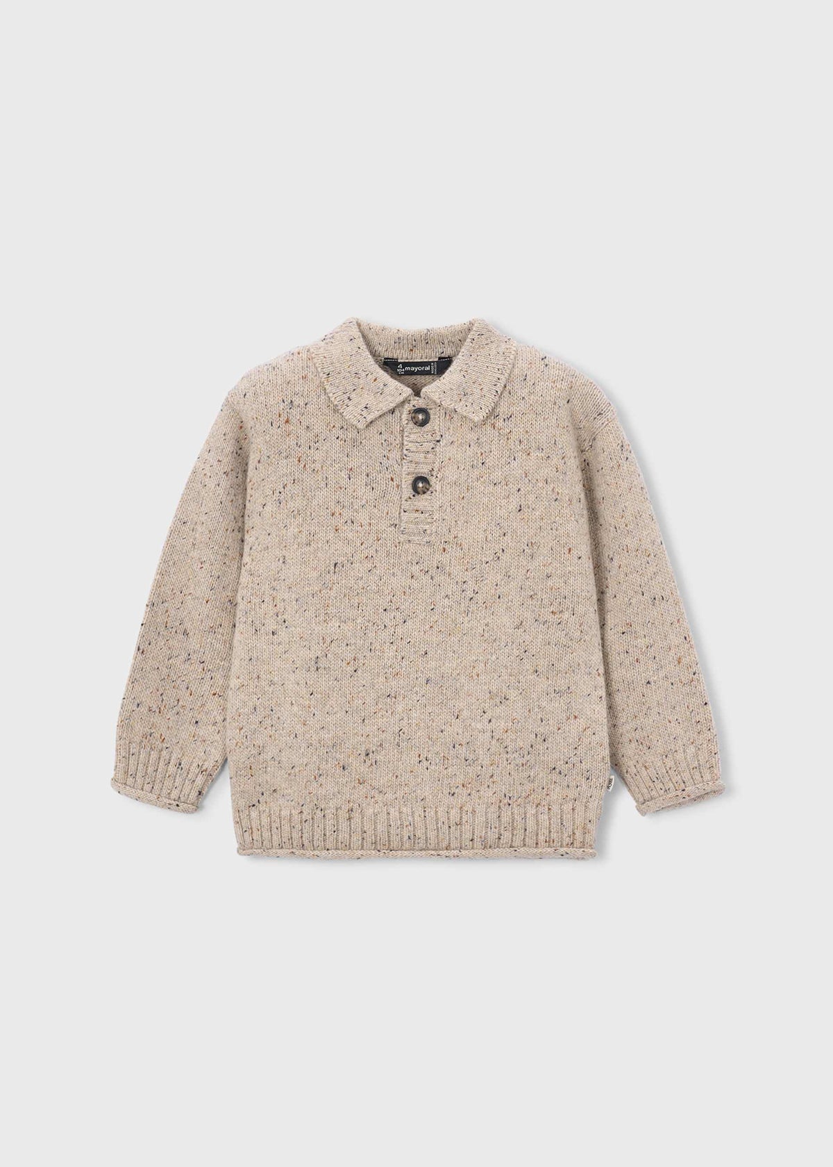 Maglione colletto polo bambino - Tweed