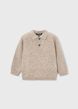 Maglione colletto polo bambino - Tweed