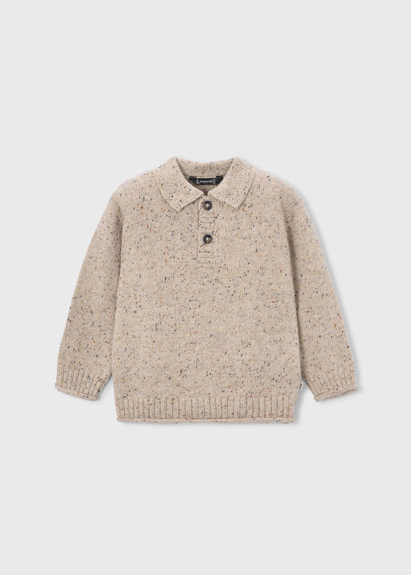 Maglione colletto polo bambino - Tweed