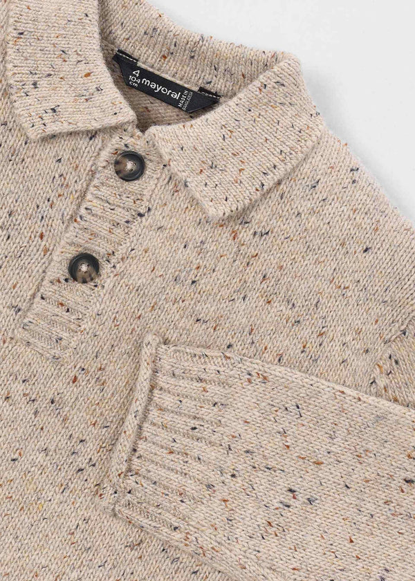 Maglione colletto polo bambino - Tweed