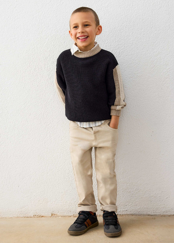 Maglione contrasti bambino - Nero