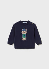 Maglione intarsi neonato - Azzurro