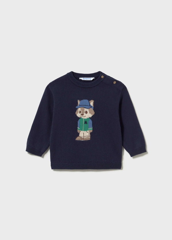 Maglione intarsi neonato - Azzurro