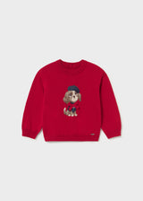 Maglione intarsio bimba - Rosso