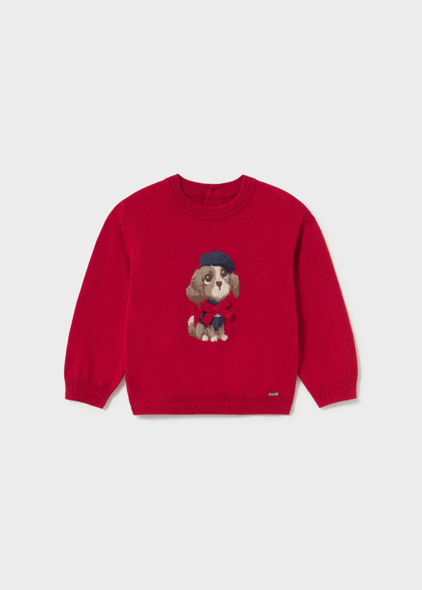 Maglione intarsio bimba - Rosso