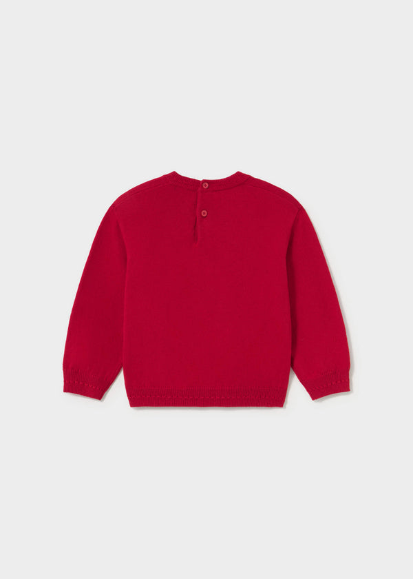 Maglione intarsio bimba - Rosso