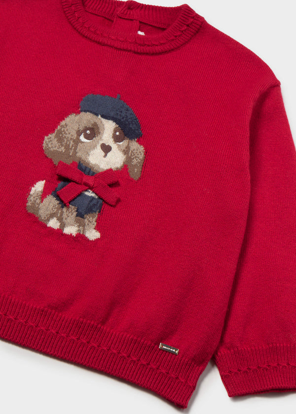 Maglione intarsio bimba - Rosso