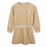 Michael Kors Kids Abito in doppio jersey con stampa MK Signature - Marrone chiaro