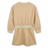 Michael Kors Kids Abito in doppio jersey con stampa MK Signature - Marrone chiaro