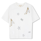 Michael Kors Kids T-shirt in cotone biologico con stampa charms - Bianco sporco