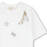 Michael Kors Kids T-shirt in cotone biologico con stampa charms - Bianco sporco