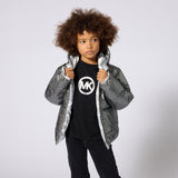 Michael Kors Kids Maglia a maniche lunghe con stampa MK charm metallizzata - Nero