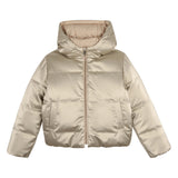 Michael Kors Kids Piumino reversibile con cappuccio e stampa MK Signature - Marrone chiaro