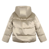 Michael Kors Kids Piumino reversibile con cappuccio e stampa MK Signature - Marrone chiaro