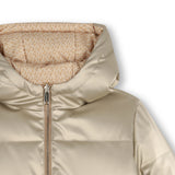 Michael Kors Kids Piumino reversibile con cappuccio e stampa MK Signature - Marrone chiaro