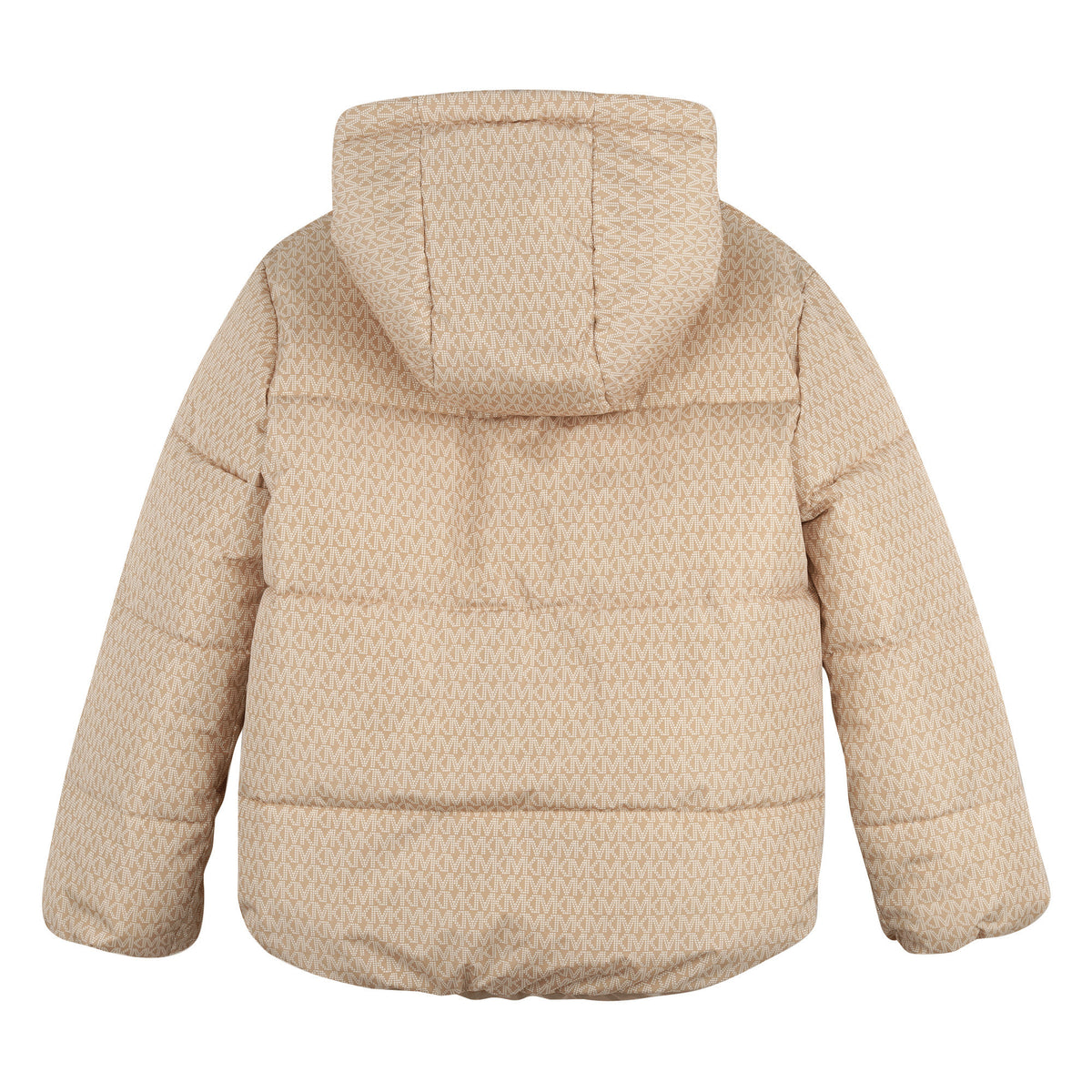 Michael Kors Kids Piumino reversibile con cappuccio e stampa MK Signature - Marrone chiaro