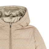 Michael Kors Kids Piumino reversibile con cappuccio e stampa MK Signature - Marrone chiaro