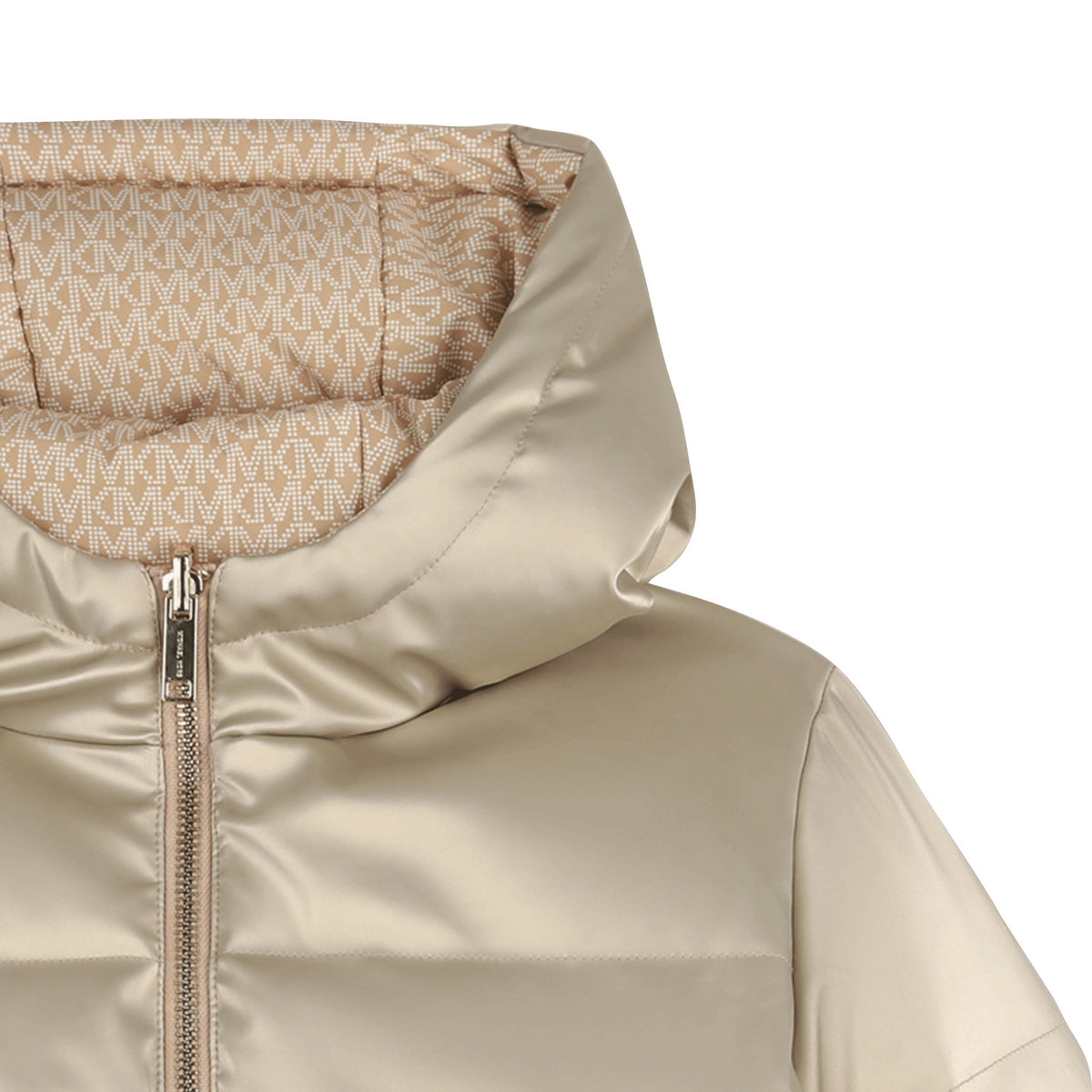 Michael Kors Kids Piumino reversibile con cappuccio e stampa MK Signature - Marrone chiaro