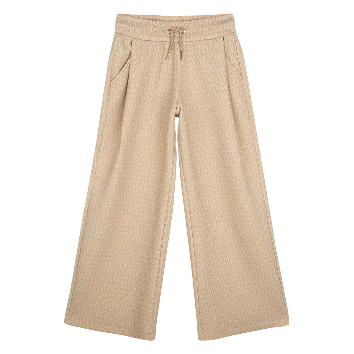 Michael Kors Kids Pantaloni jogging a gamba ampia con stampa MK Signature - Marrone chiaro