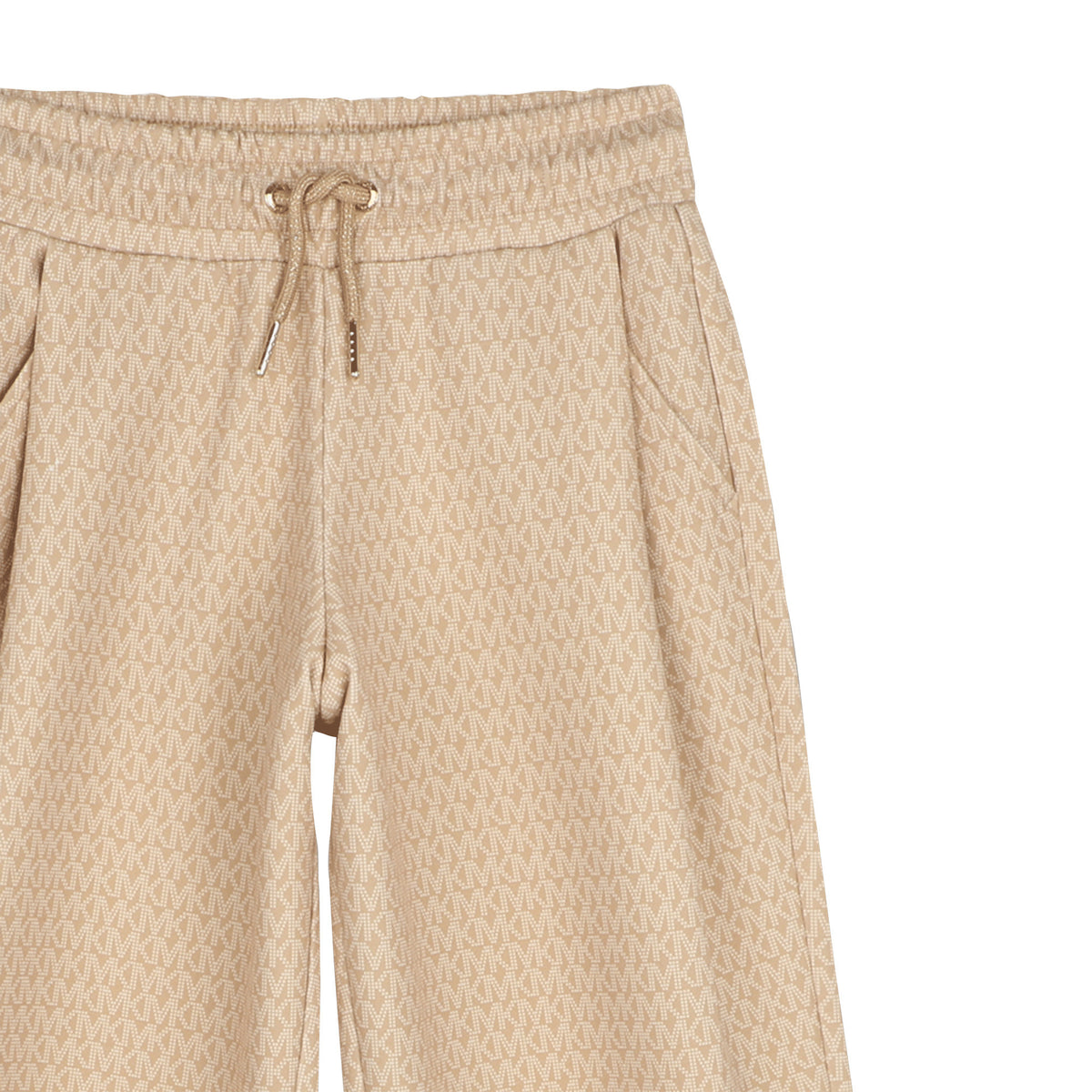 Michael Kors Kids Pantaloni jogging a gamba ampia con stampa MK Signature - Marrone chiaro