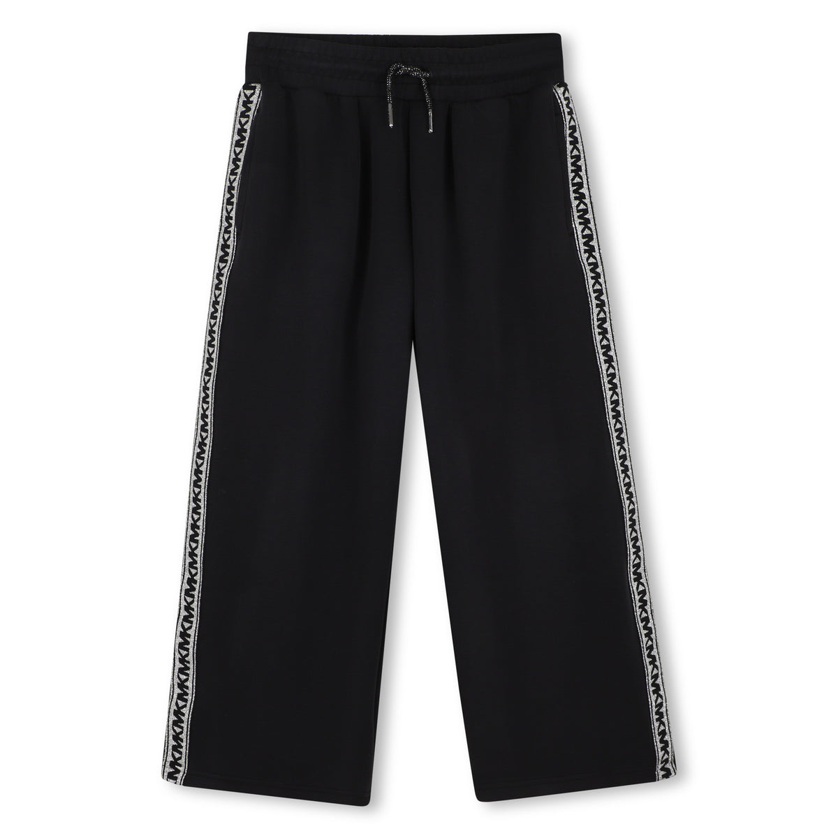 Michael Kors Kids Pantaloni jogging effetto pesca con bande logo MK - Nero